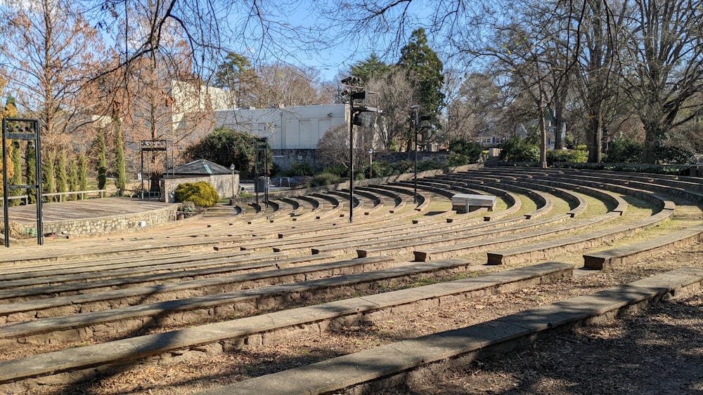 a set of steps leading up to a stage