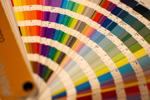 a close up of a pantone color chart