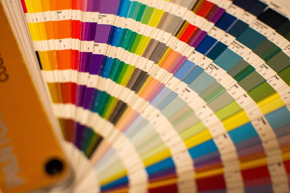 a close up of a pantone color chart