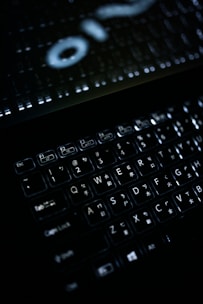 a close up of a keyboard on a table
