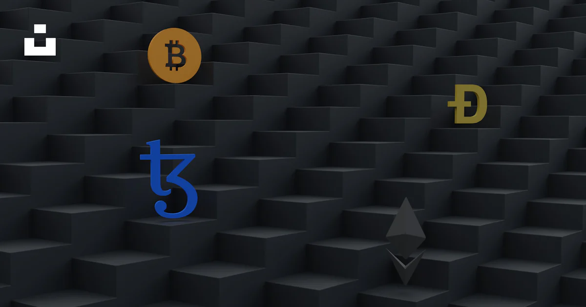 Un tas de différents types de bitcoins sur fond noir photo – Image ...