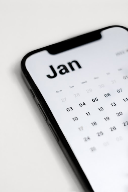 Phone showing a calendar