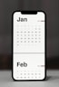 a calendar phone case sitting on top of a table