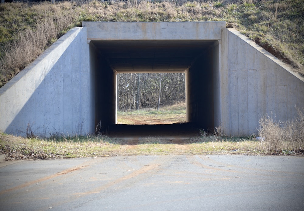 a road going into a tunnel on a hill