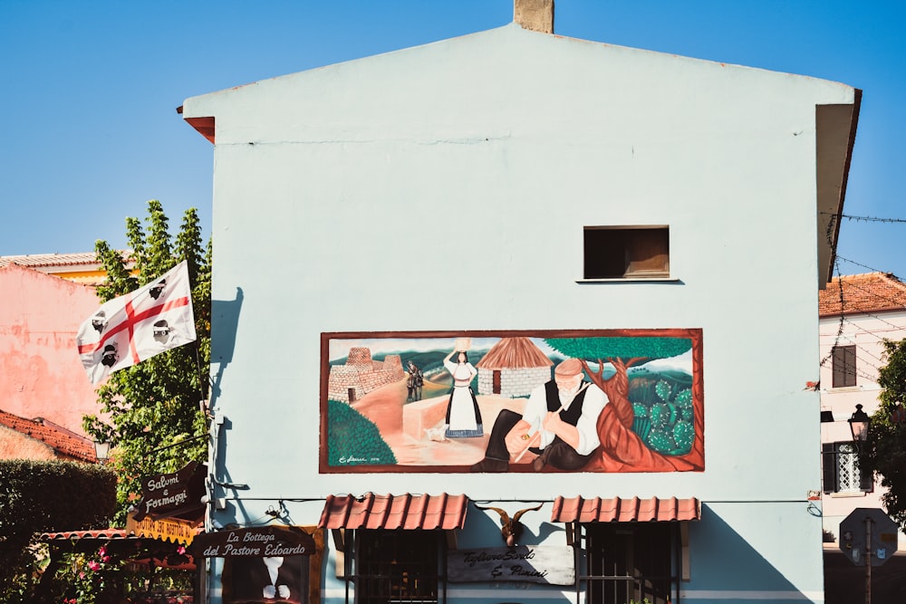 a building with a painting on the side of it