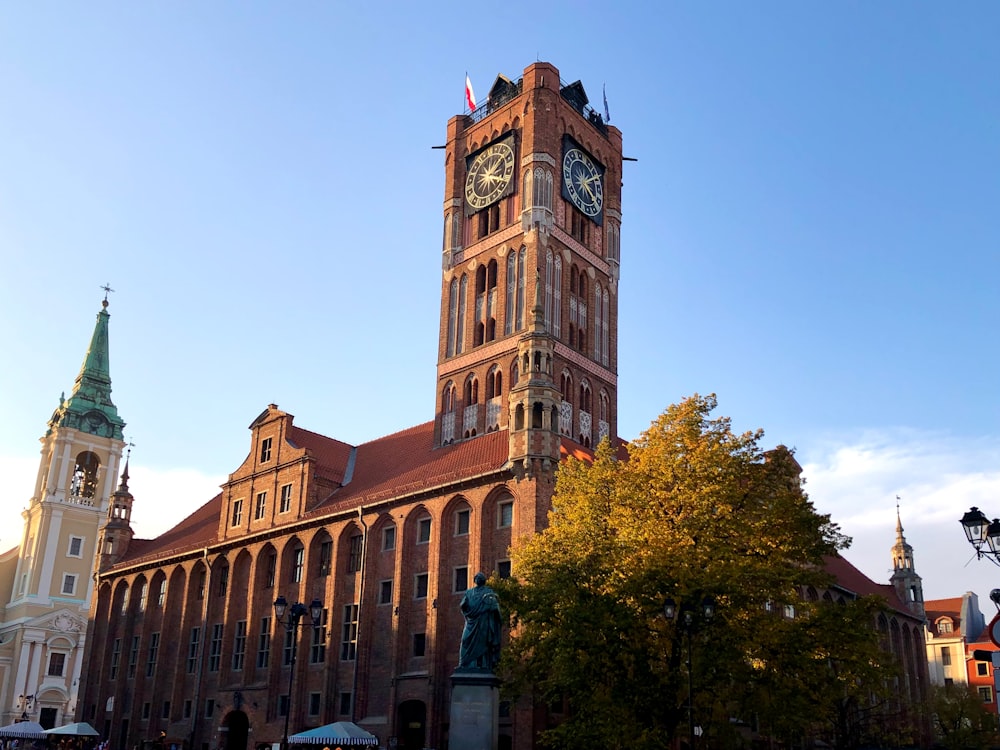 a tall clock tower towering over a city