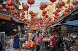 A vibrant image showcasing a bustling market in Dongguan, China.