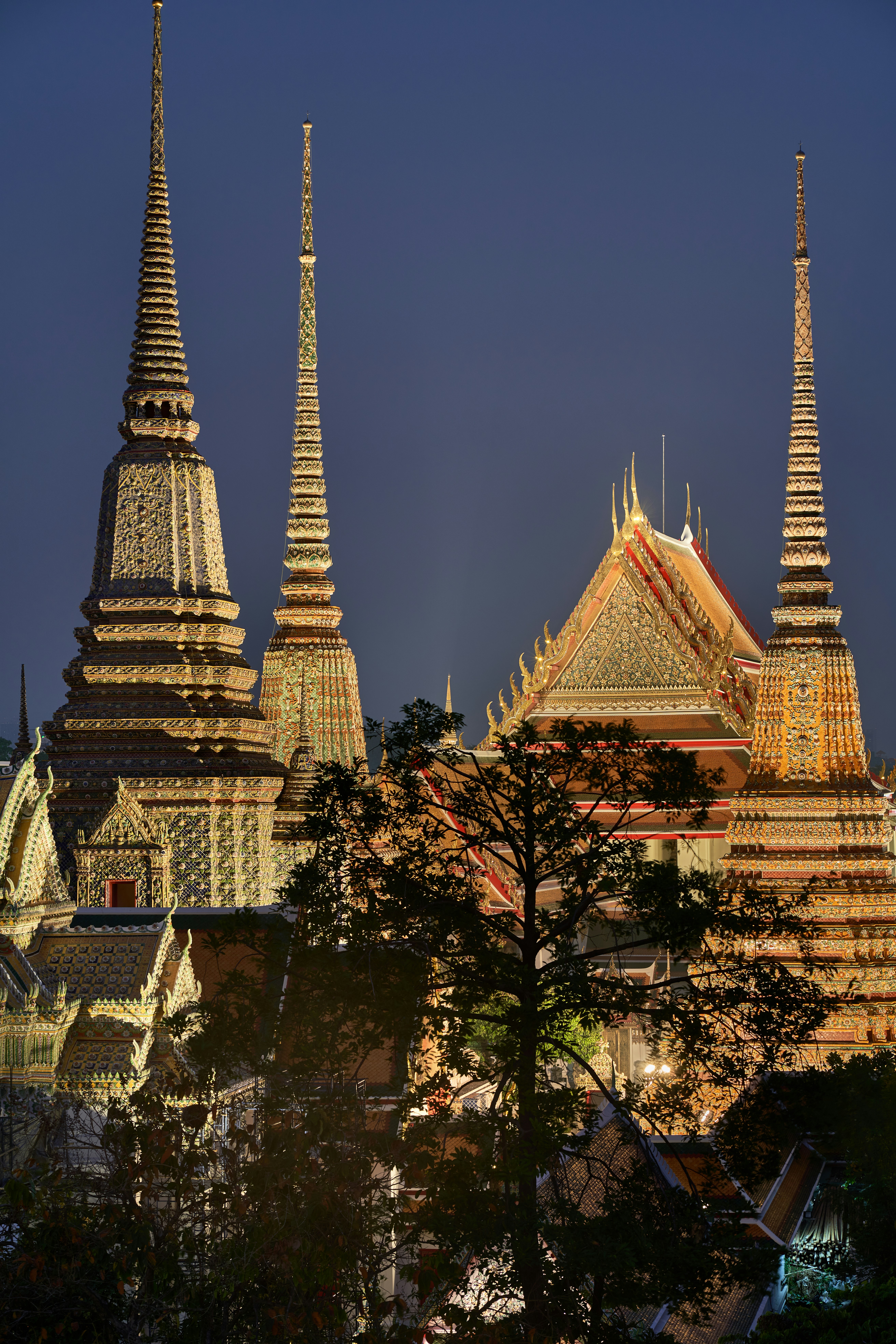 a large building with many spires on top of it