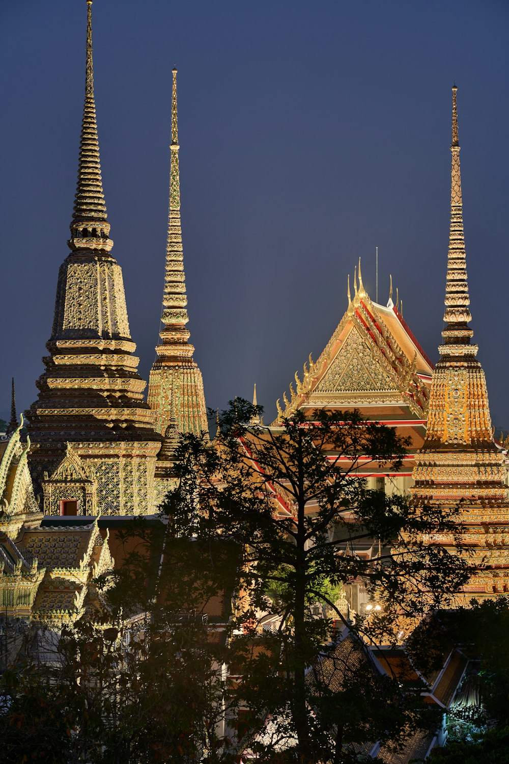 a large building with many spires on top of it