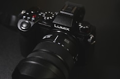 a close up of a camera on a table