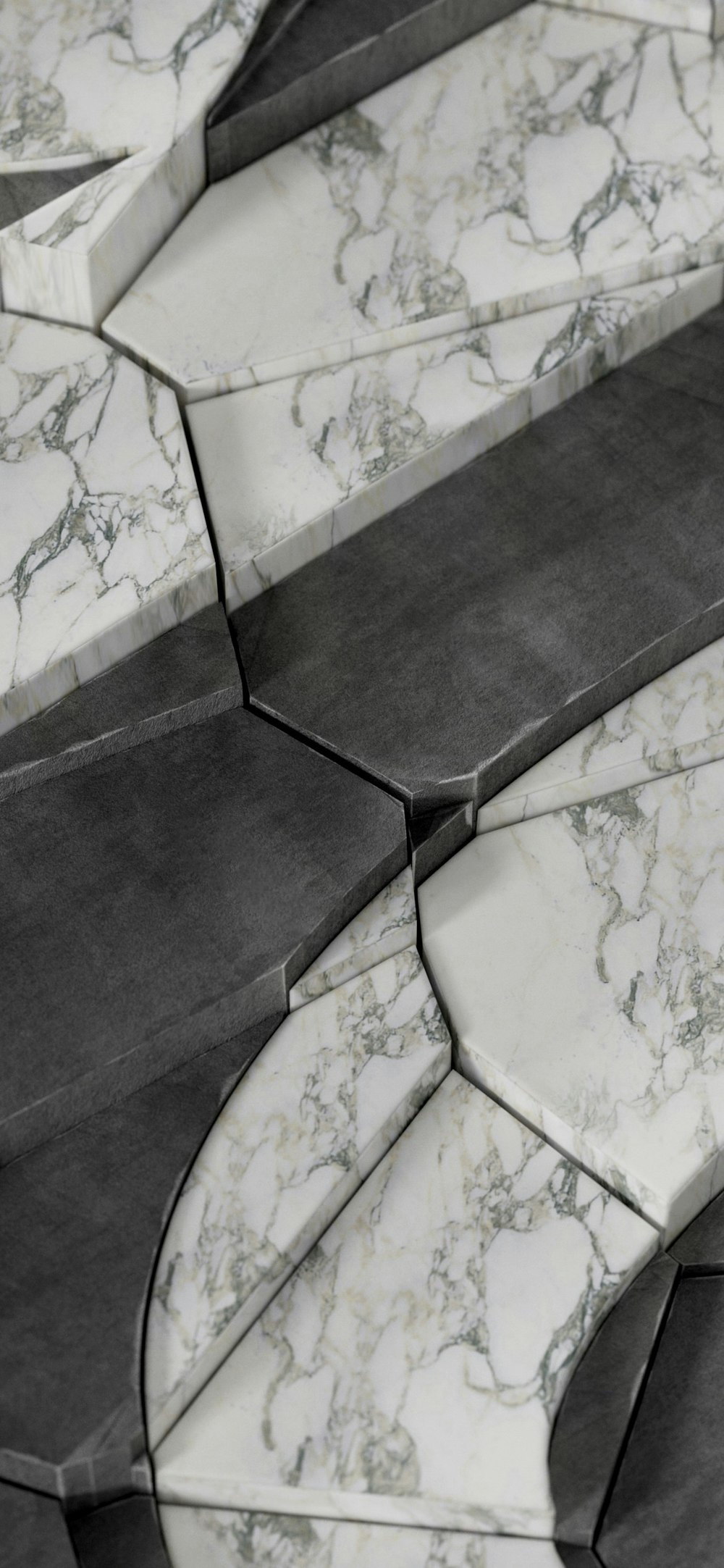 a close up of a bench made of marble