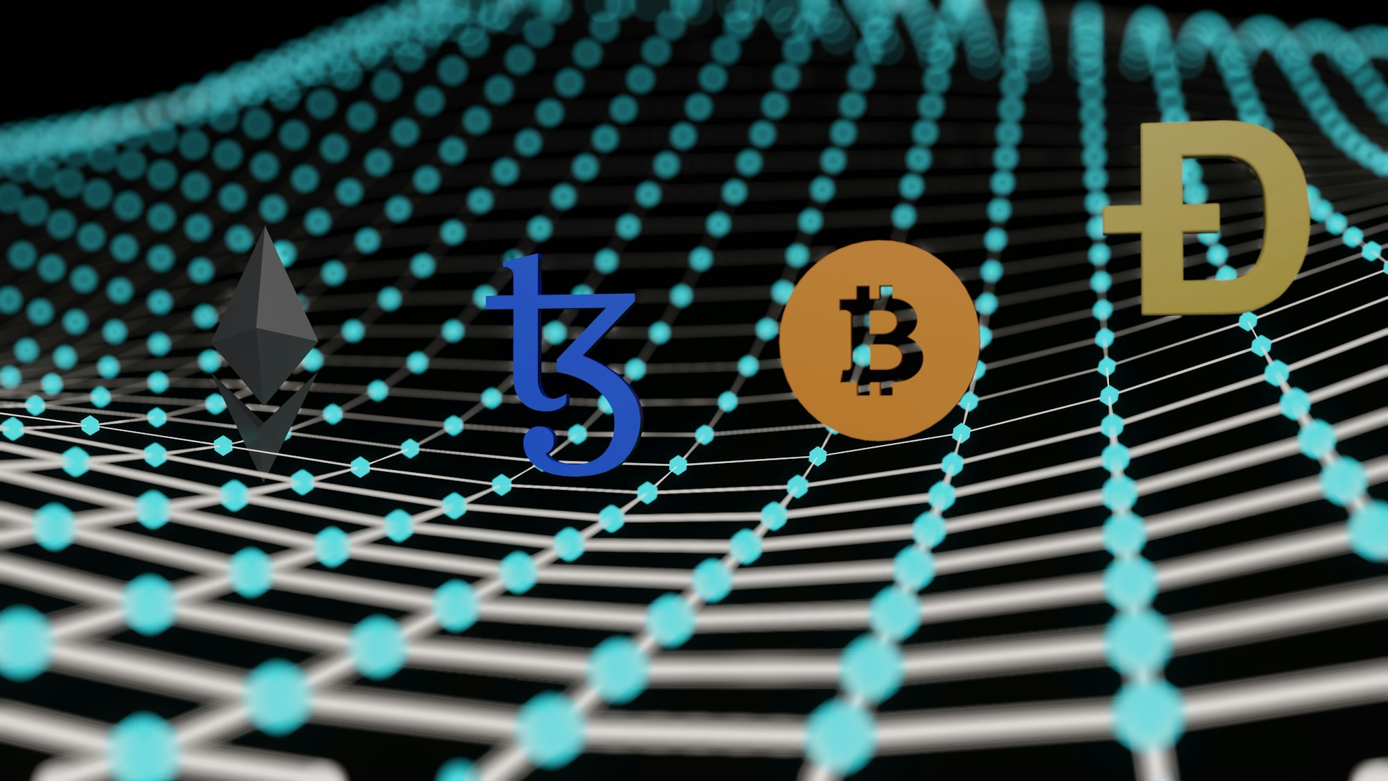 3D illustration of Tezos coin, bitcoin, Ehtereum, and dogecoin floating on a wave.
Tezos is a blockchain designed to evolve.
work 👇: 
 Email: shubhamdhage000@gmail.com