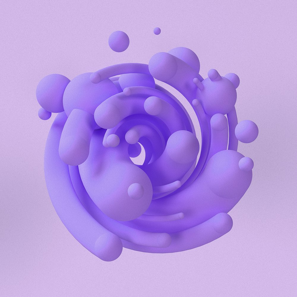コンピュータで生成された紫色の物体の画像