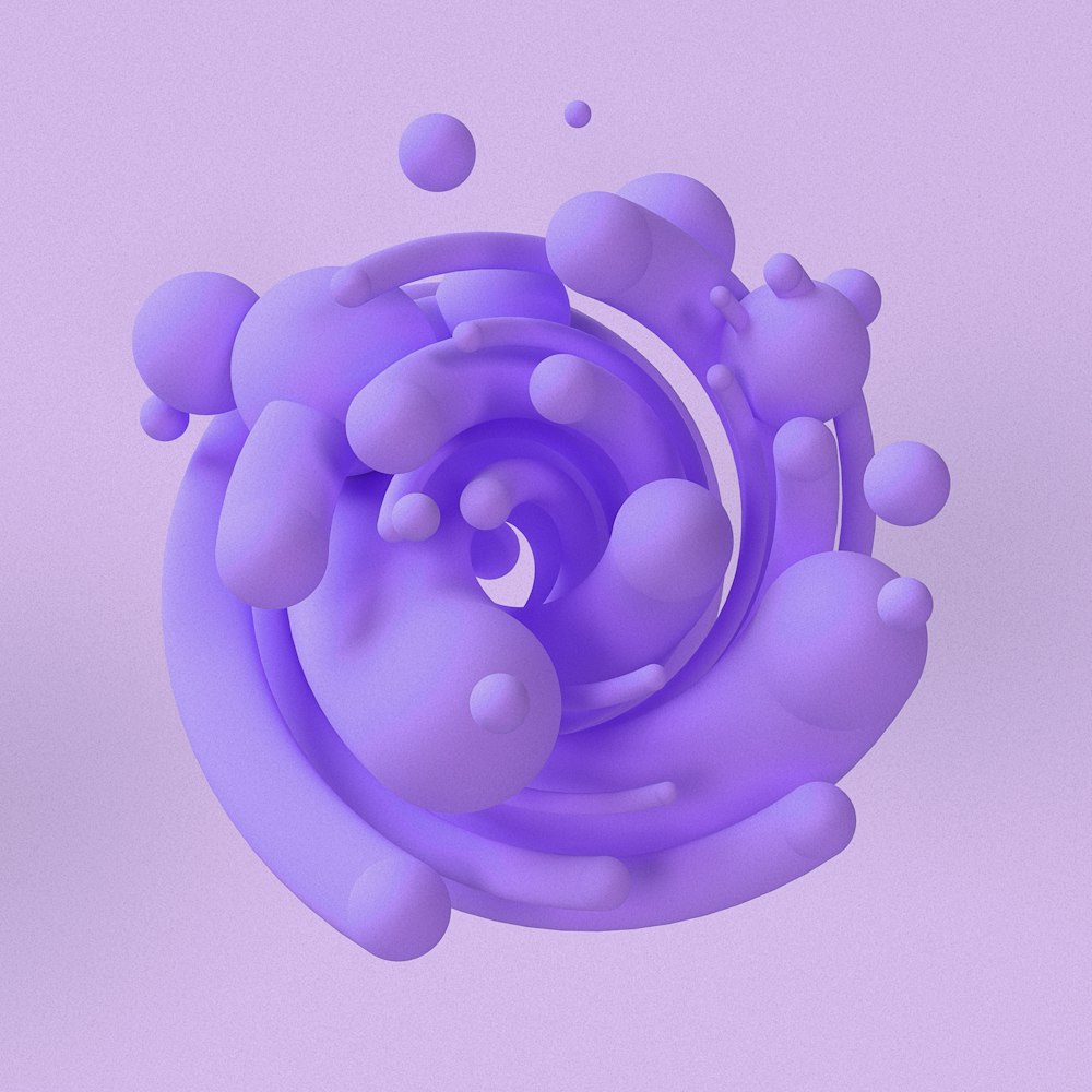 a computer generated image of a purple object