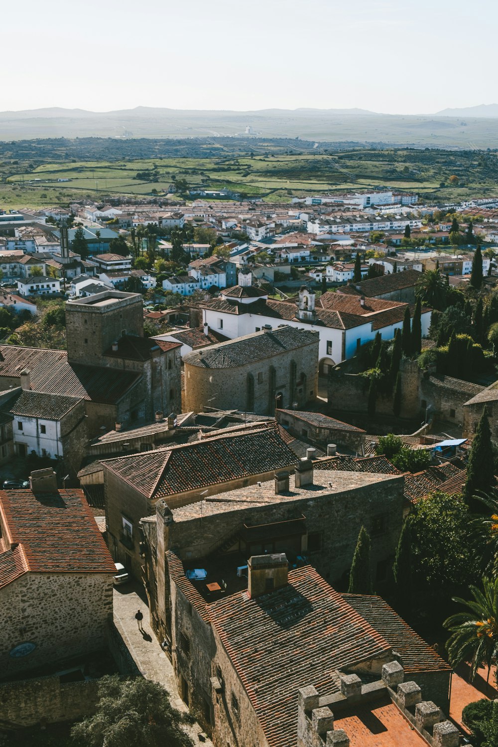 an aerial view of a city with a lot of buildings