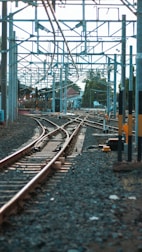 a view of a train track from the end of the track