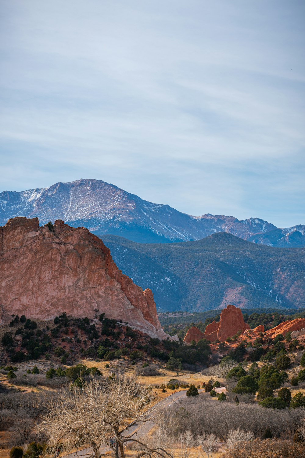 a view of a mountain range from a distance