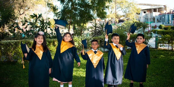 a group of young people standing next to each other