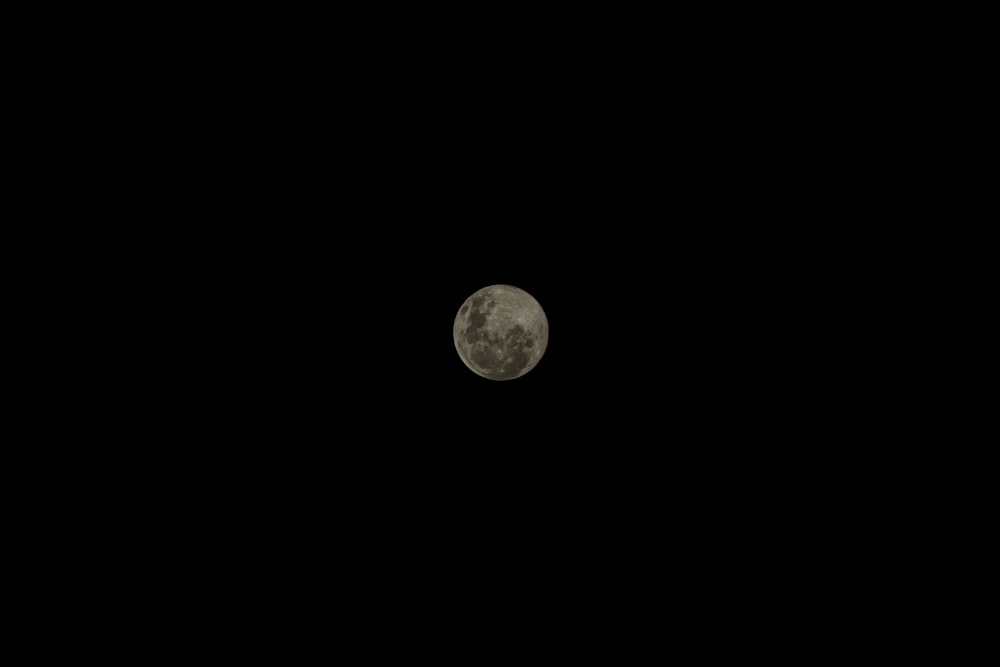 a full moon is seen in the dark sky