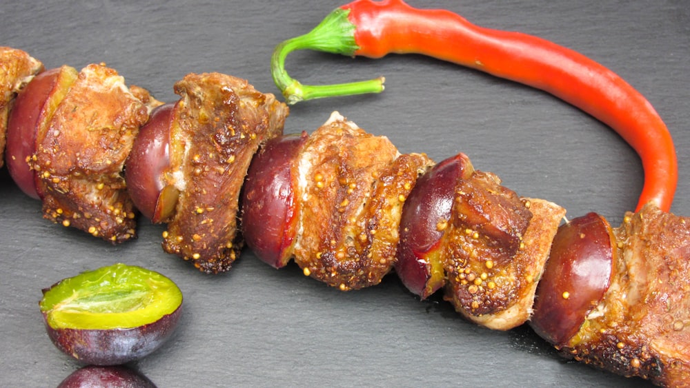 a close up of food on a table