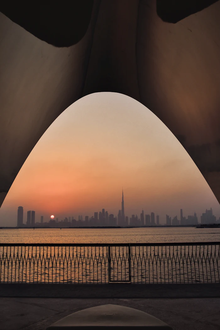 Dubai skyline seen across the water