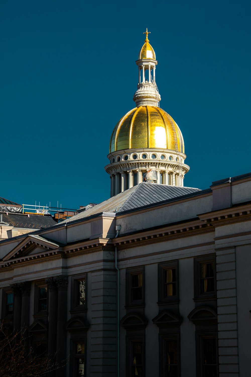 a large building with a gold dome on top