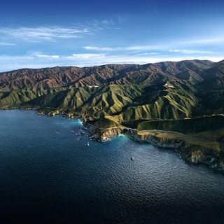 a large body of water surrounded by mountains