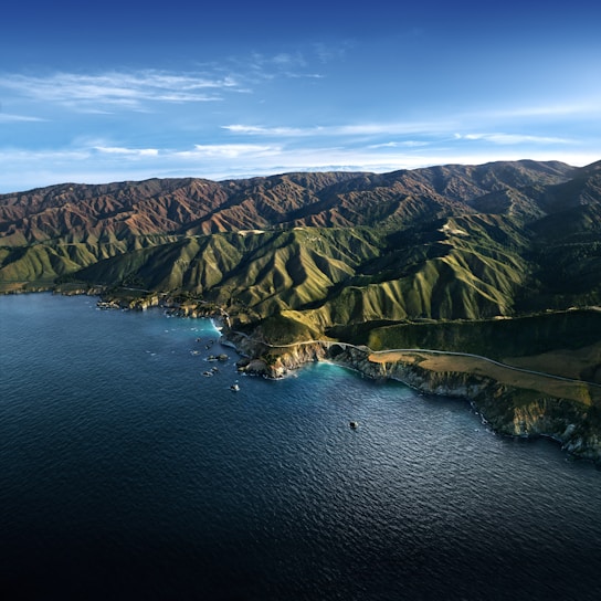 a large body of water surrounded by mountains