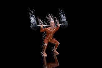 a man with showing the squat movement