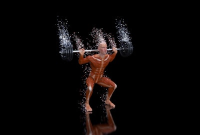 a man with showing the squat movement