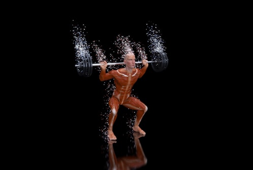 a man with a barbell in his hands