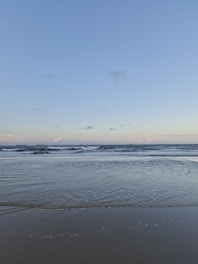 A serene ocean view with gentle waves and a clear sky.