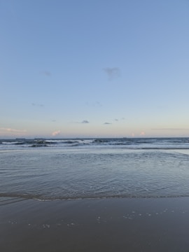 A serene ocean view with gentle waves and a clear sky.