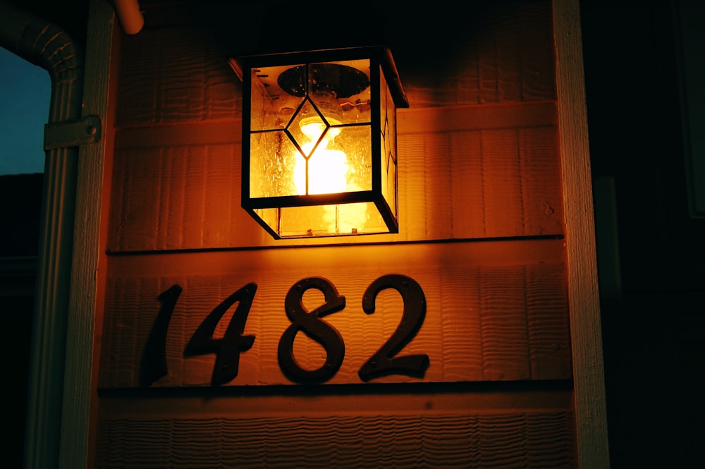 a light that is on the side of a house