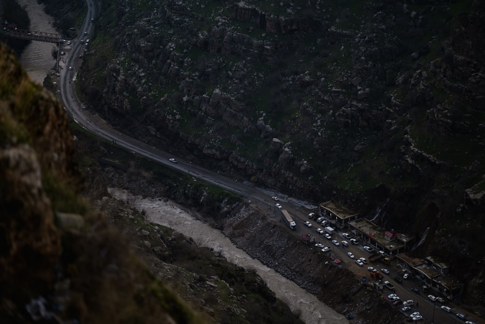 a view of a highway from a high point of view