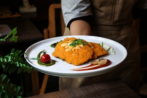 A beautifully plated halal meal ready to be served.