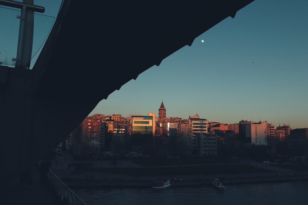 a view of a city from a bridge