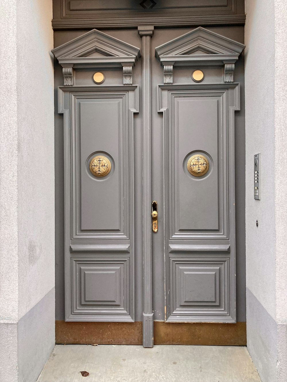 a pair of double doors in a building