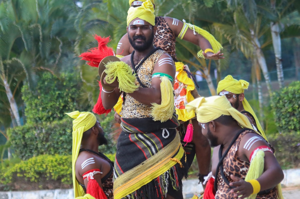 a group of people in costume performing a dance