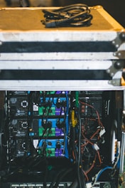 a stack of electronic equipment sitting on top of each other
