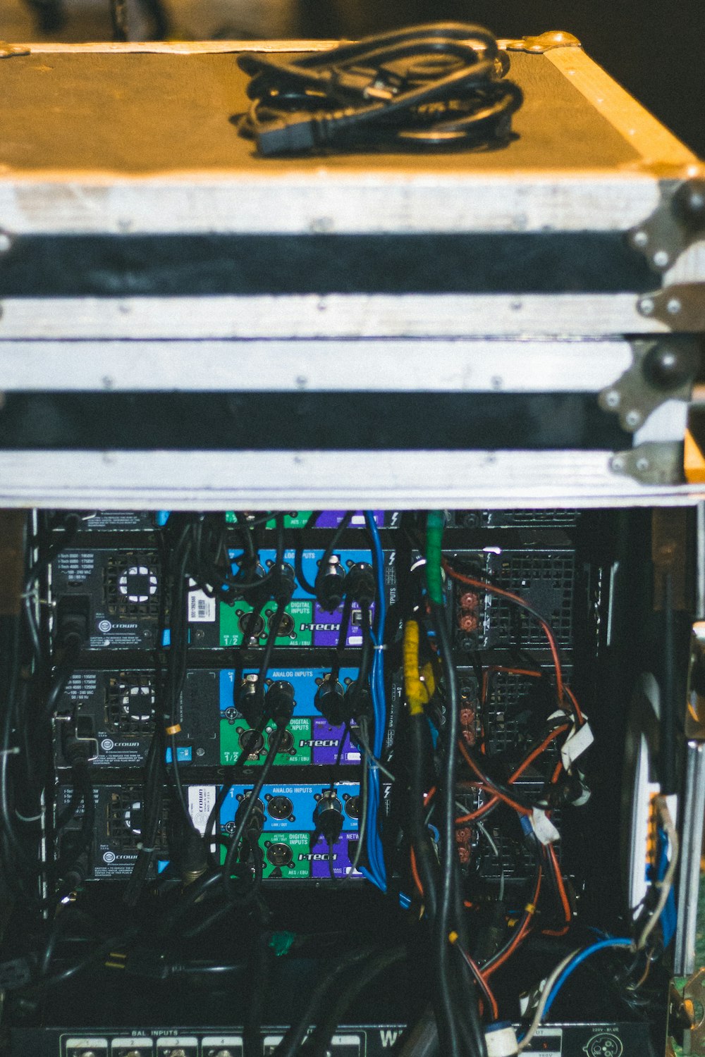 a stack of electronic equipment sitting on top of each other