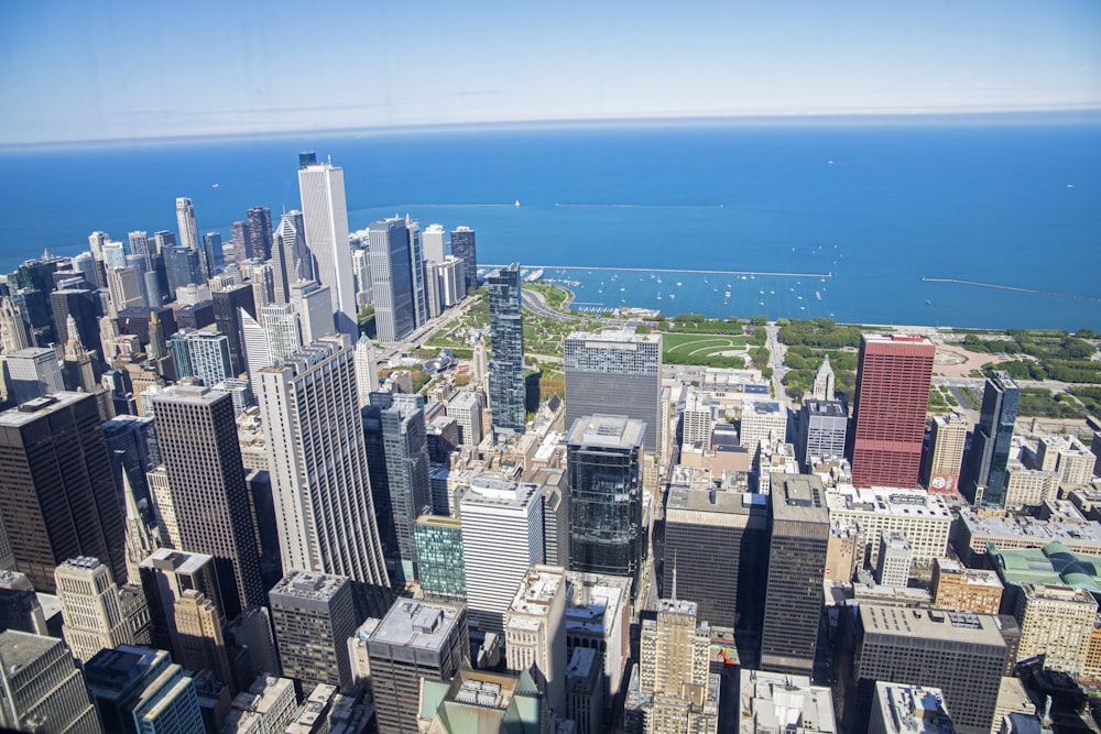 a view of a city from the top of a skyscraper