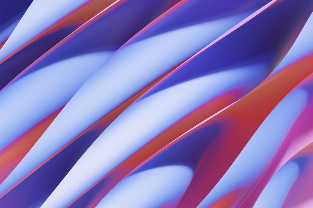 Une image abstraite de lignes bleues et rouges