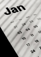 a calendar with the word jan on it