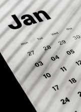 a calendar with the word jan on it
