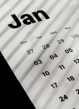 a calendar with the word jan on it