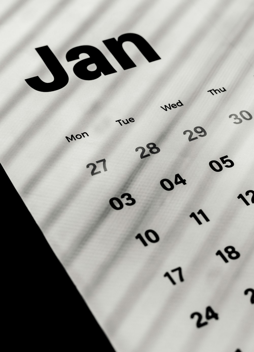 Ein Kalender mit dem Wort Jan darauf