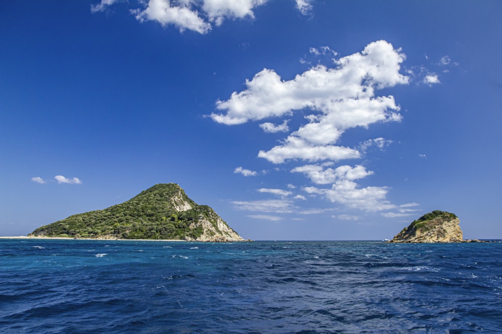 a small island in the middle of the ocean