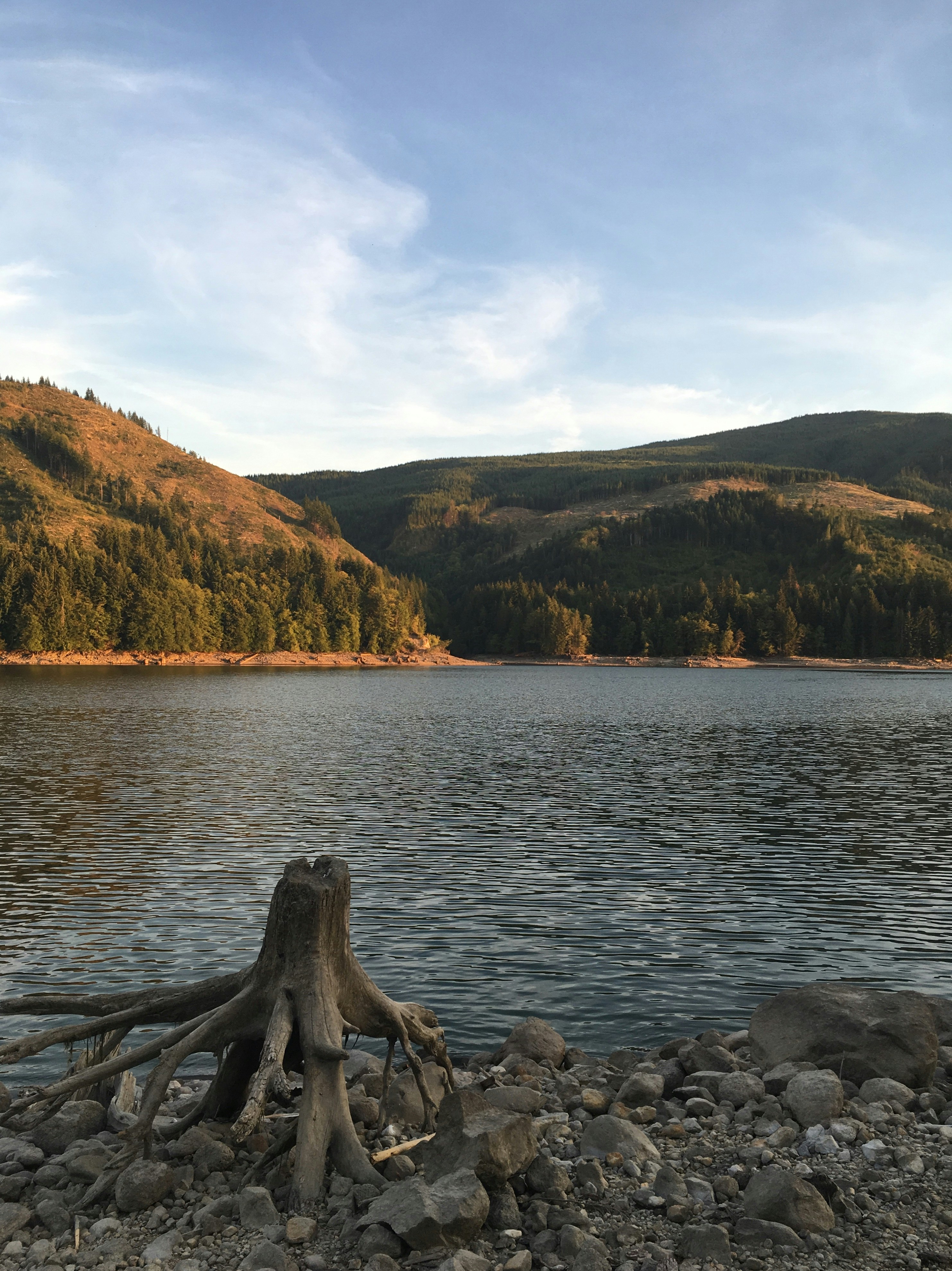 a large body of water surrounded by mountains