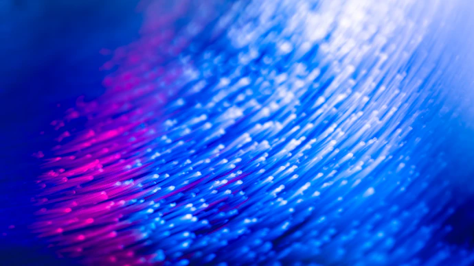 a close up of a blue and red background